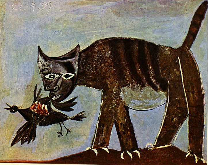 Picasso Cat catching a bird 1939